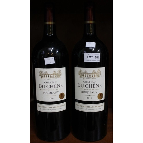 381 - Two Magnums of Chateau Du Chene Bordeaux 2014