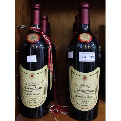 383 - Six bottles of Gentilium Langhe Rosso 2002