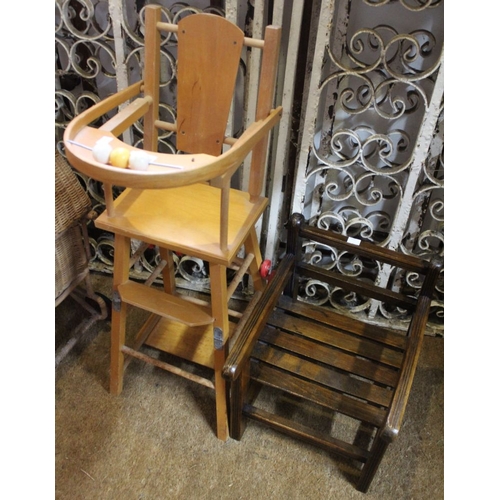 414 - A child's dolls high chair