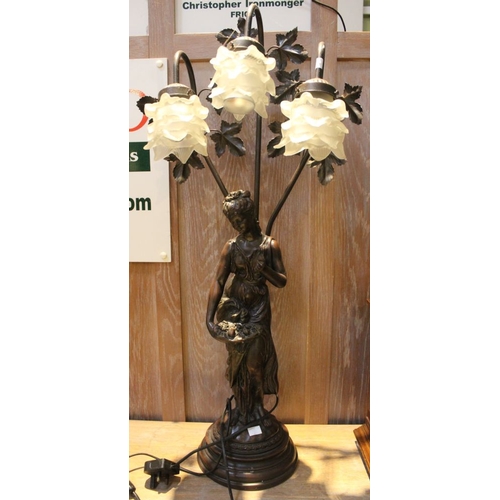 74 - A bronze effect figural table lamp