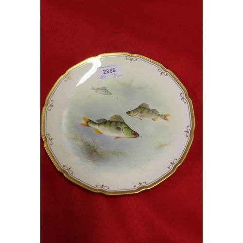 77 - Two Royal Doulton porcelain plates, signed Hancock, painted fish designs (2)