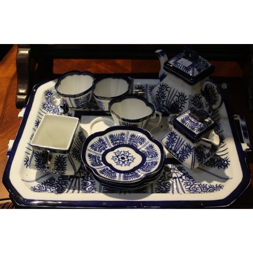 80 - A blue and white porcelain tea set