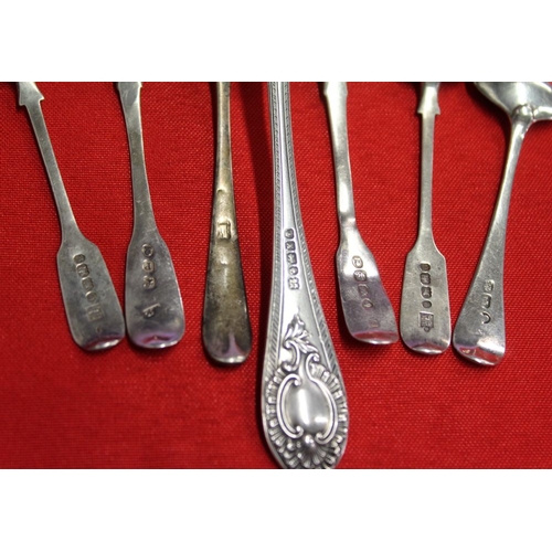 9 - Martin Hall and Co, a Victorian silver sifting ladle, Sheffield 1865, together with six silver condi... 