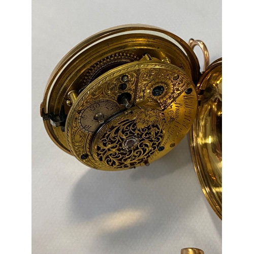 33 - William Holmes, Strand, London, a George lll 18ct gold, pair cased pocket watch, case London 1808, g... 