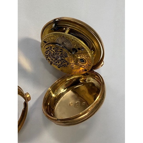 33 - William Holmes, Strand, London, a George lll 18ct gold, pair cased pocket watch, case London 1808, g... 