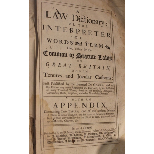 132 - Cowel : A Law Dictionary 1727 top board detached (1)