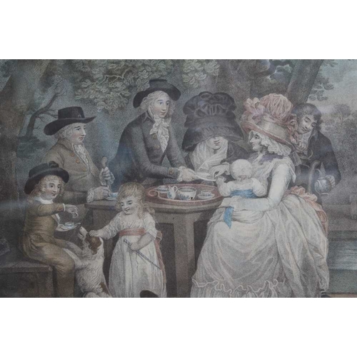 313 - Two late 19th century coloured engravings, Tea Party After George Morland & Falstaff at Herns Oak, f... 