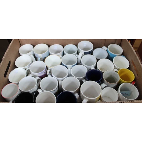 339 - A box containing an extensive collection of Aviation related mugs