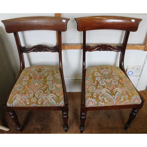 433 - A set of four c.19th century mahogany dining chairs