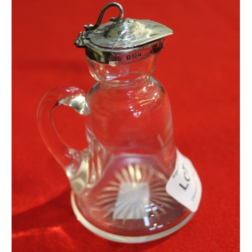 100 - A small bell shaped whisky ''Noggin'' with silver collar and lid having as engraved star to base 10 ... 