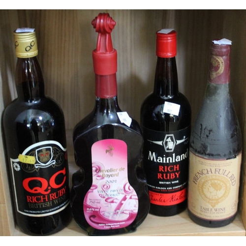 12 - Four bottles of mixed red wine