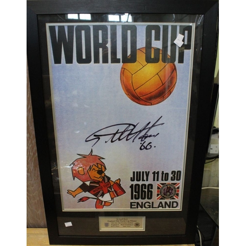 120 - A signed World Cup England Poster, labelled Sir Geoff Hurst - England 4 West Germany 2