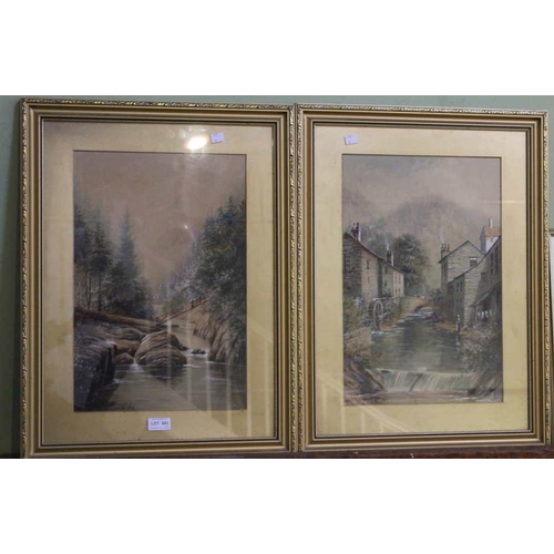 142 - Milton Drinkwater - two original 19th century watercolours framed and glazed 