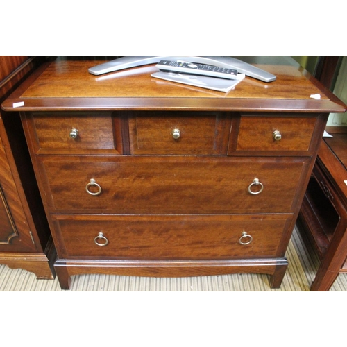 158 - A Stag three over two chest of drawers, 82cm wide x 46.5cm deep x 71cm high