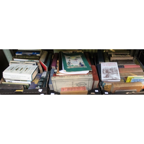 165 - Three tray boxes containing a quantity of vintage hard back and paperback books