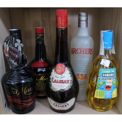 18 - Five bottles of liqueur to include two Tia Maria