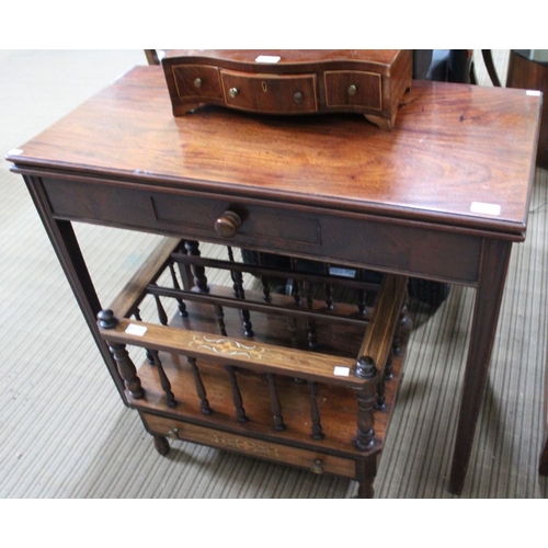 182 - A 19th century mahogany fold over tea table fitted single drawer