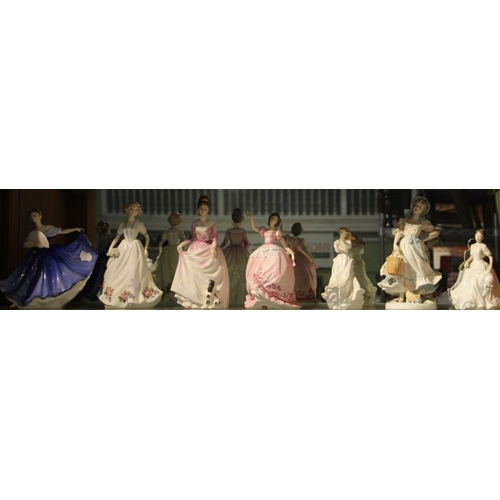 202 - Seven Royal Doulton ladies - Elaine, Louise, Good Companions, Flirtation, Thankyou, The Milk Maid an... 