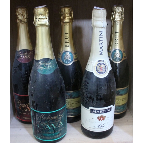 23 - Four bottles of Sparkling wine wine together with a bottle of Martini (5)