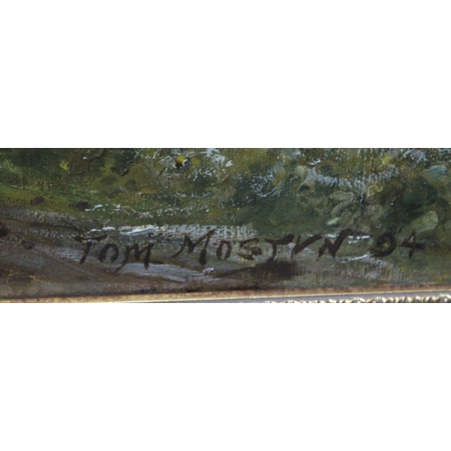 248 - Tom Mostvn, '04 an oil on canvas of a farmyard scene in gilt frame