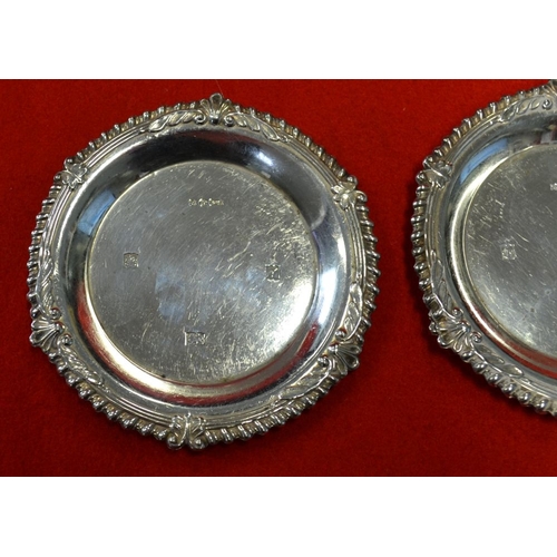 273 - A set of five silver coasters, Birmingham 1973, 9.5cm diameter, 200g (5)