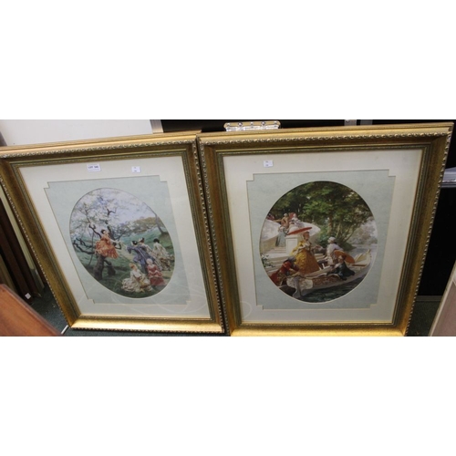 345 - Two 18th century style prints, framed & glazed