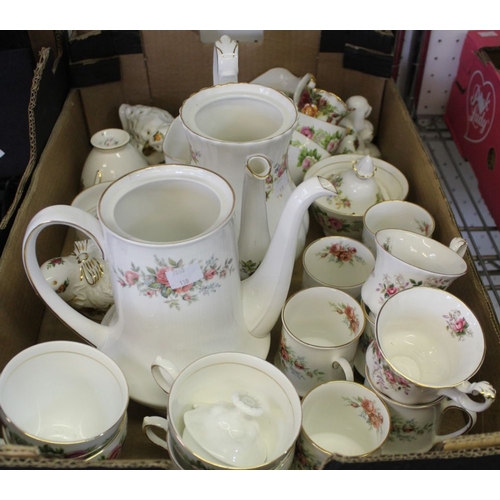 359 - A box containing a selection of Royal Albert tea & coffee wares