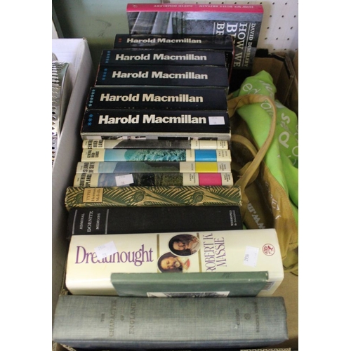 365 - A box containing hard back books, various including 5 volumes on Harold McMillan