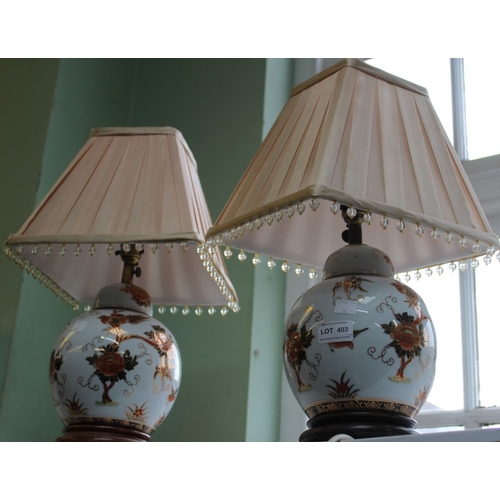 402 - Two Imari patterned table lamps