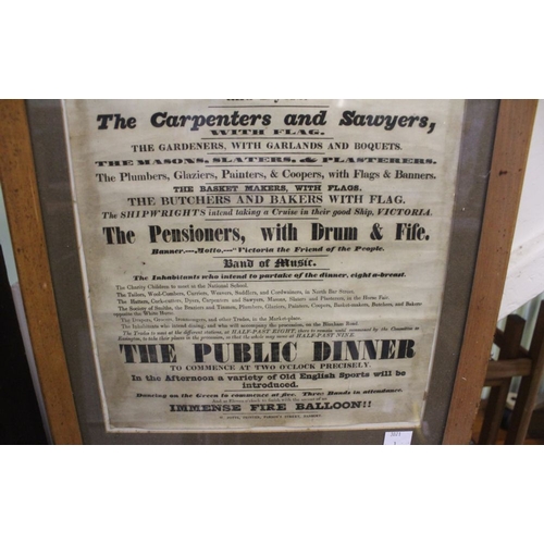 67 - An early Victorian printed poster 