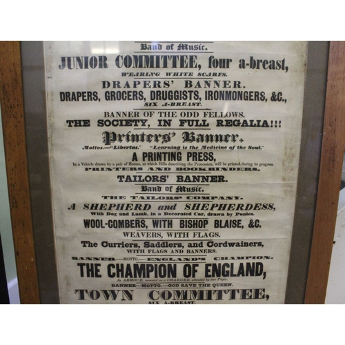 67 - An early Victorian printed poster 