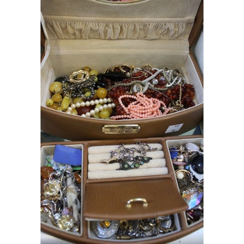 116 - A substantial collection of costume jewellery over two boxes