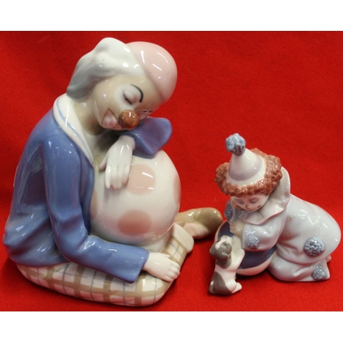 134 - Two Lladro ceramic ballerina, a Lladro clown and one other (4)