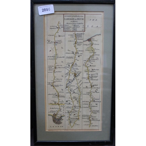 161 - A c.19th survey of road from London to Hith, together with a selection of prints & artworks, new & o... 