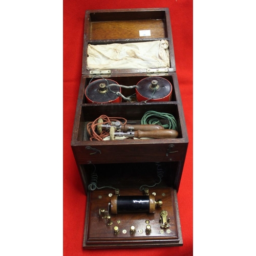 169 - A mahogany cased electric therapy machine, c.1910