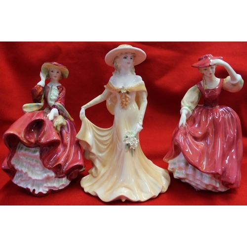 327 - A collection of Six various ceramic lady figurines, include Royal Doulton 