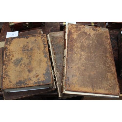 371 - A leather bound Bible, dated 1793 and other early books, including the History of England