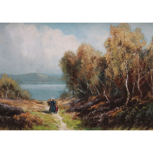 452 - Hadfield Cubley, a pair of late 19th century British School oil paintings on board, mountain & loch ... 