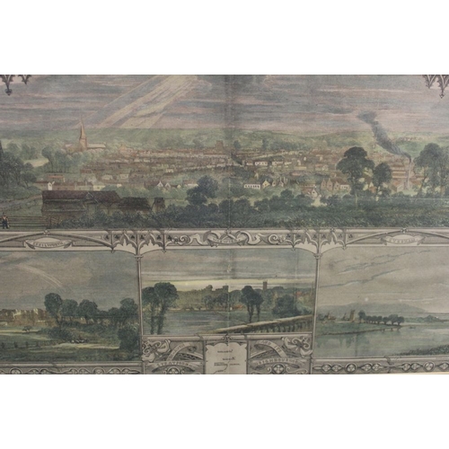 533 - A pair of 19th century hand coloured engravings, prospects of Stratford-upon-Avon, with local vignet... 