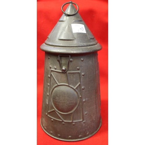 537 - A Huntley and Palmer biscuit tin in the form of a lantern, and two casket type tins (3)