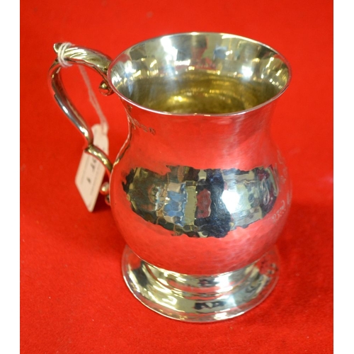 1 - MacKay & Chisholm, a Scottish silver tankard of Georgian baluster form, engraved, having planished f... 