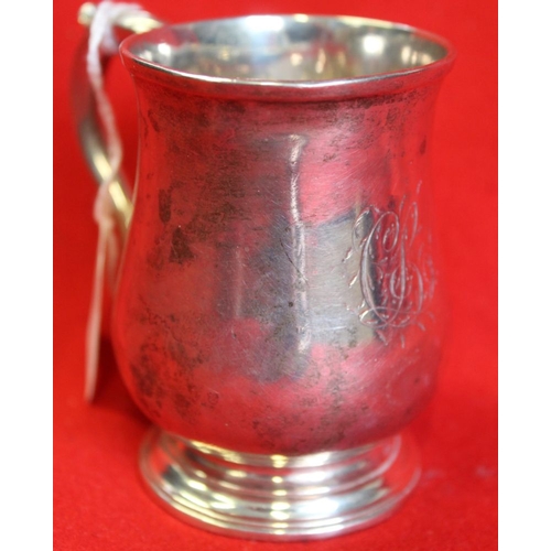 10 - Walter Brind, a George lll silver christening mug, London 1770, monogramed and engraved 