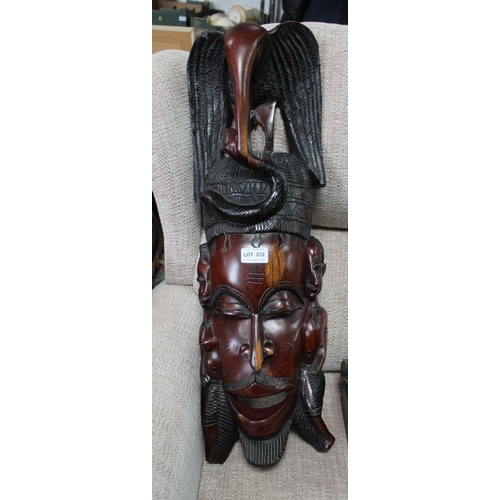 272 - An African style carved wall hanging