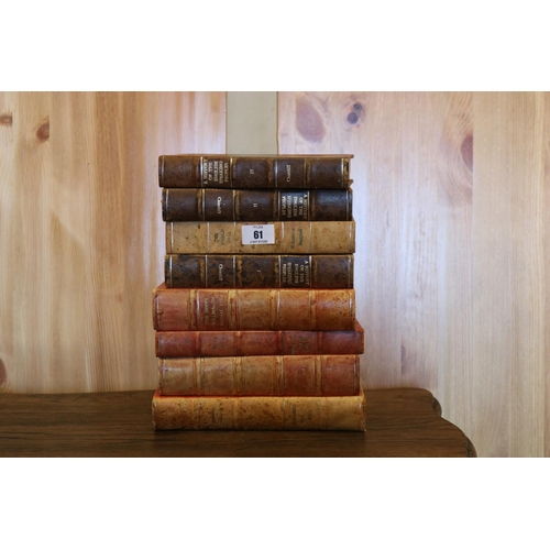 61 - 8 leather bound books