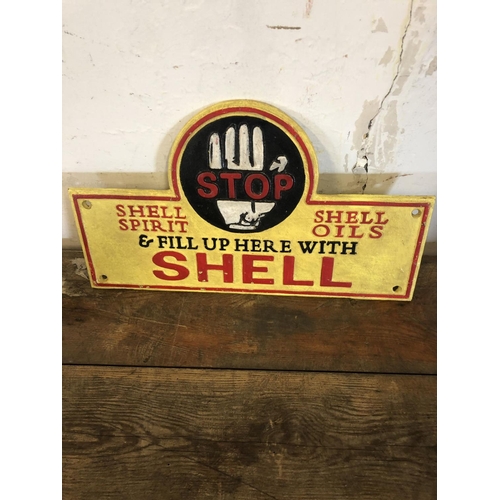 10 - Cast iron Shell sign