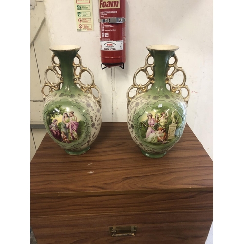 53 - Pair of Victorian Staffordshire vases