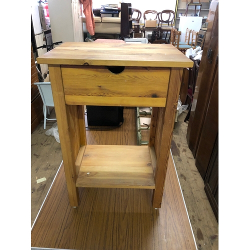 327E - Pine table with drawer