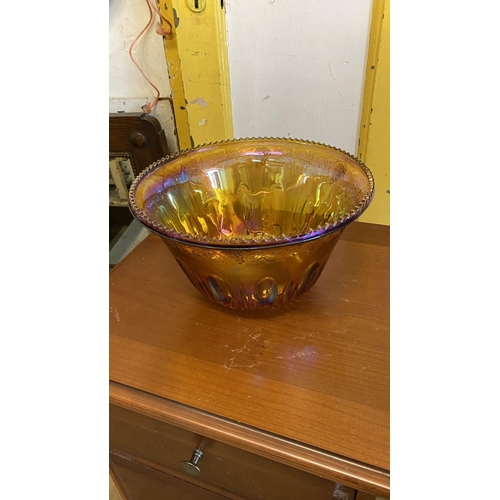 12 - Large carnival glass bowl