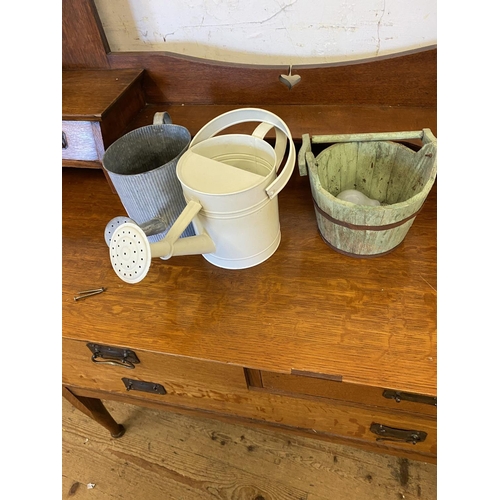 104 - 2 mini watering cans and bucket