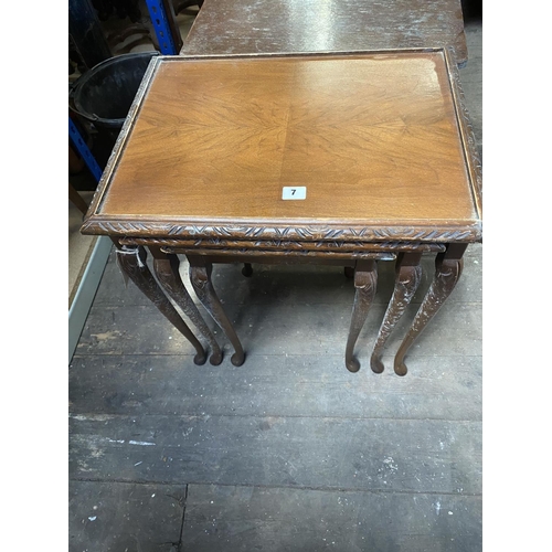 7 - Nest of walnut tables